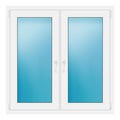 Zweiflügeliges Fenster 122x122 cm Weiß