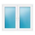 Zweiflügeliges Fenster 135x117 cm Weiß