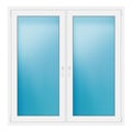 Zweiflügeliges Fenster 156x159 cm Weiß