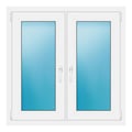Zweiflügeliges Fenster 103x103 cm Weiß