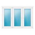 Dreiflügeliges Fenster 164x116 cm Weiß