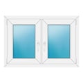 Zweiflügeliges Fenster 108x74 cm Weiß
