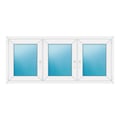Dreiflügeliges Fenster 178x78 cm Weiß
