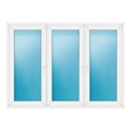 Dreiflügeliges Fenster 200x146 cm Weiß