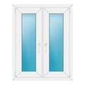 Zweiflügeliges Fenster 82x104 cm Weiß