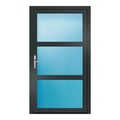 Nebeneingangstür 110x193,5 cm Anthrazit genarbt 3-teilig Glas