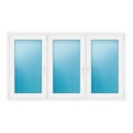 Dreiflügeliges Fenster 190x110 cm Weiß