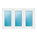 Dreiflügeliges Fenster 156x98 cm Weiß