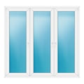 Dreiflügeliges Fenster 190x180 cm Weiß