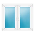 Zweiflügeliges Fenster 126x110 cm Weiß