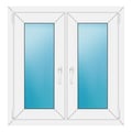 Zweiflügeliges Fenster 90x92 cm Weiß
