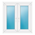 Zweiflügeliges Fenster 94x100 cm Weiß