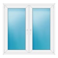 Zweiflügeliges Fenster 136x134 cm Weiß