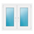 Zweiflügeliges Fenster 90x80 cm Weiß