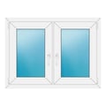 Zweiflügeliges Fenster 108x80 cm Weiß