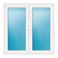 Zweiflügeliges Fenster 139x140 cm Weiß