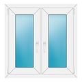 Zweiflügeliges Fenster 88x90 cm Weiß