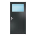 Nebeneingangstür 110x230 cm Anthrazit genarbt 1/3 Glas