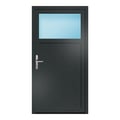 Nebeneingangstür 94x180 cm Anthrazitgrau genarbt 1/3 Glas