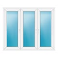 Dreiflügeliges Fenster 174x144 cm Weiß
