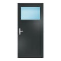 Nebeneingangstür 98x208 cm Anthrazitgrau genarbt 1/3 Glas