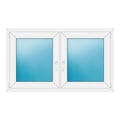 Zweiflügeliges Fenster 136x80 cm Weiß