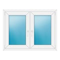 Zweiflügeliges Fenster 118x90 cm Weiß