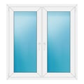 Zweiflügeliges Fenster 124x132 cm Weiß