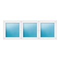 Dreiflügeliges Fenster 260x94 cm Weiß