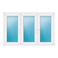 Dreiflügeliges Fenster 166x108 cm Weiß