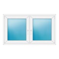 Zweiflügeliges Fenster 148x86 cm Weiß