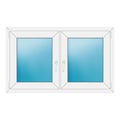 Zweiflügeliges Fenster 128x78 cm Weiß