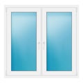 Zweiflügeliges Fenster 135x132 cm Weiß