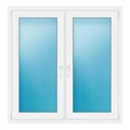 Zweiflügeliges Fenster 130x133 cm Weiß