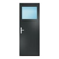 Nebeneingangstür 80x210 cm Anthrazitgrau genarbt 1/3 Glas