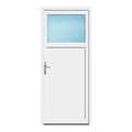 Nebeneingangstür 90x210 cm Weiß 1/3 Glas