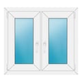 Zweiflügeliges Fenster 88x80 cm Weiß
