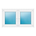 Zweiflügeliges Fenster 132x76 cm Weiß