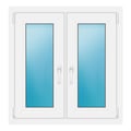 Zweiflügeliges Fenster 85x88 cm Weiß