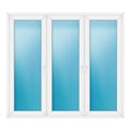 Dreiflügeliges Fenster 198x178 cm Weiß