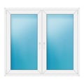 Zweiflügeliges Fenster 150x136 cm Weiß