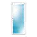 Nebeneingangstür 90x200 cm Weiß Vollglas