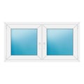 Zweiflügeliges Fenster 144x76 cm Weiß