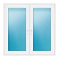 Zweiflügeliges Fenster 135,7x136,4 cm Weiß