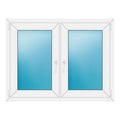 Zweiflügeliges Fenster 120x92 cm Weiß