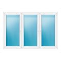 Dreiflügeliges Fenster 232x158 cm Weiß