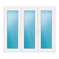 Dreiflügeliges Fenster 160x140 cm Weiß