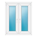 Zweiflügeliges Fenster 84x104 cm Weiß