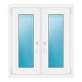 Zweiflügeliges Fenster 80x90 cm Weiß