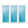 Dreiflügeliges Fenster 230x176 cm Weiß